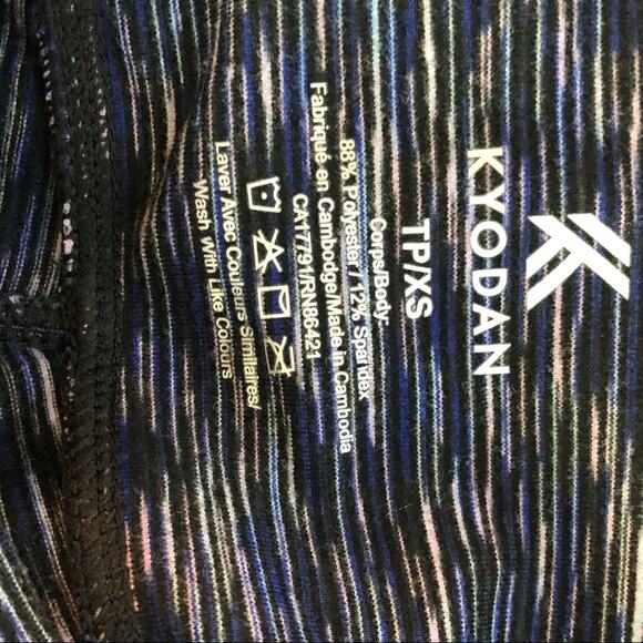 Kyodan Double Brushed High Waist Full Length XS Deep Purple Space Dye Leggings - Picture 9 of 16